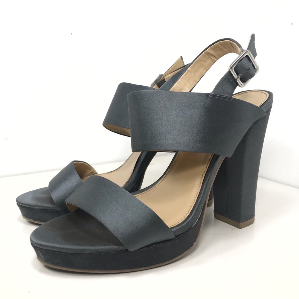 Report Lydia Satin Strappy Heel with Silver Buckle
